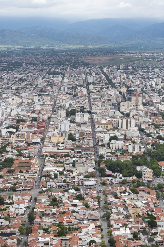 Aerial city view of Salta, Argentina
